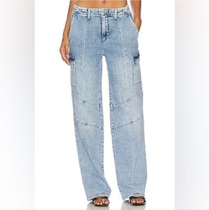 L'AGENCE Brooklyn High Rise Utility Wide Leg Jeans in Brewer Size 24